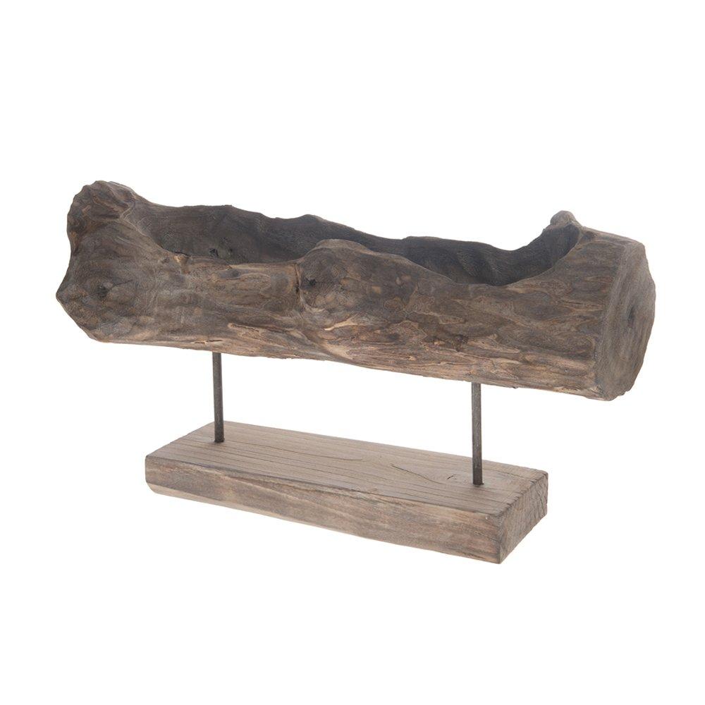 rustikale Holz-Schale auf Fuss (60 cm)